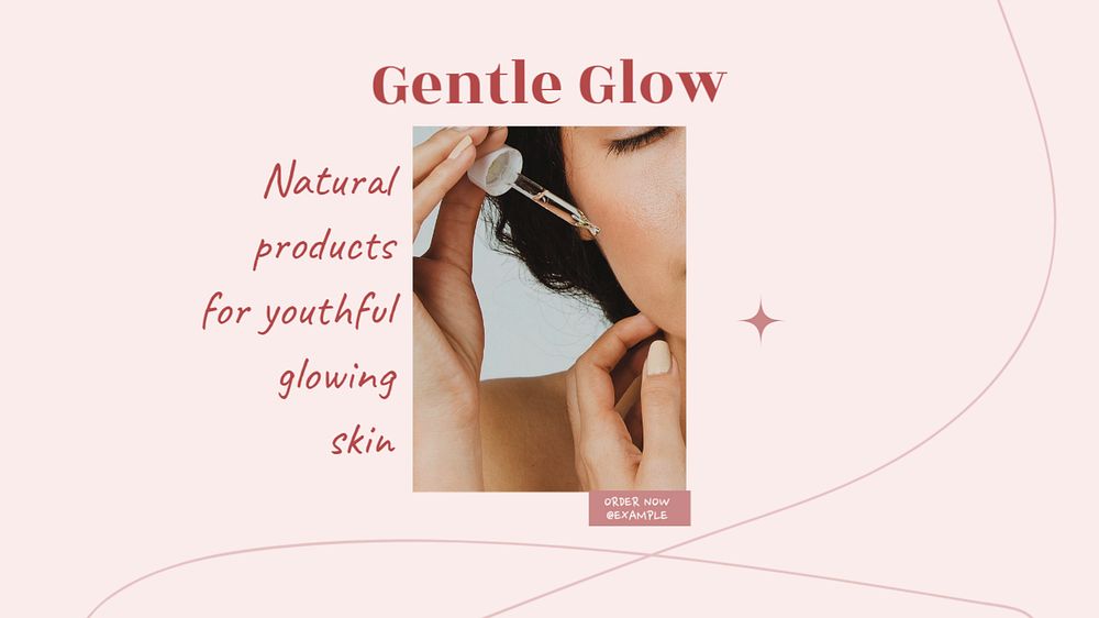 Gentle glow blog banner template, editable text