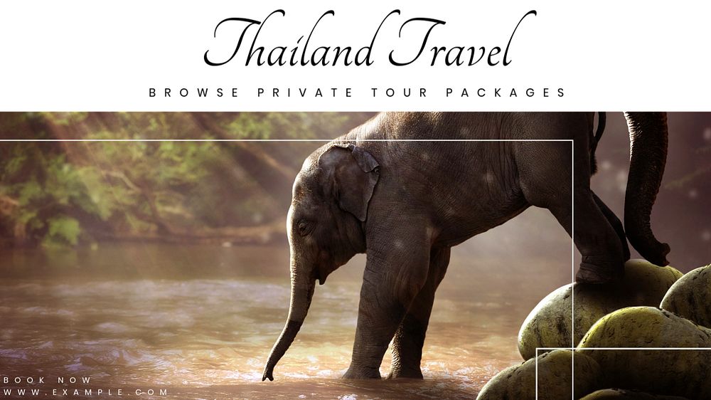 Thailand travel blog banner template, editable text