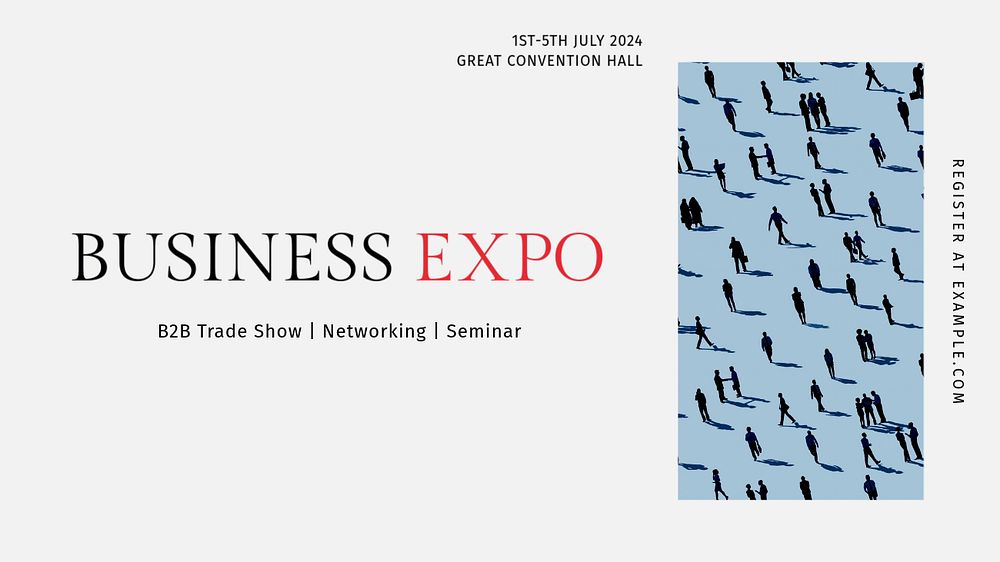 Business expo event blog banner template, editable text