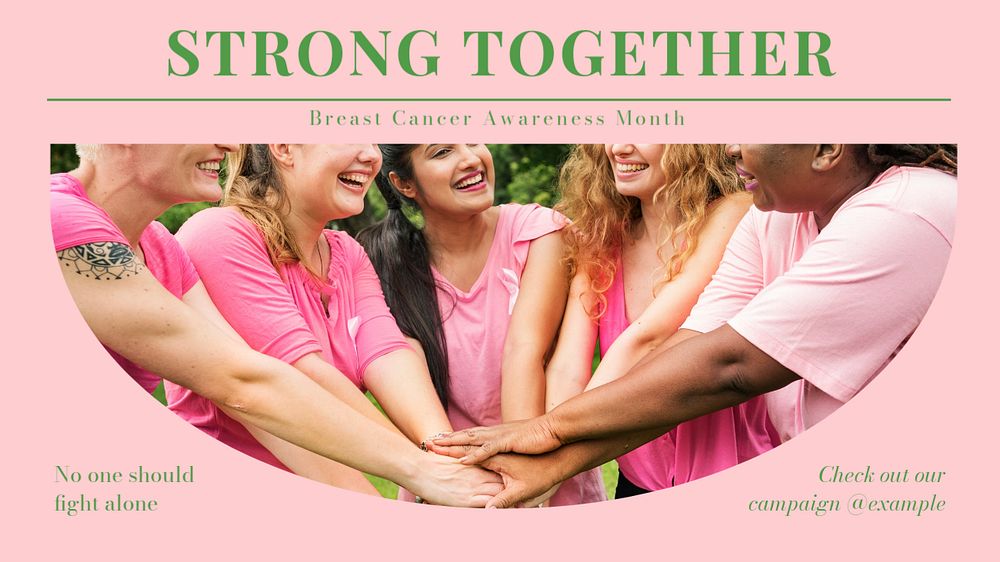 Breast cancer awareness blog banner template, editable text