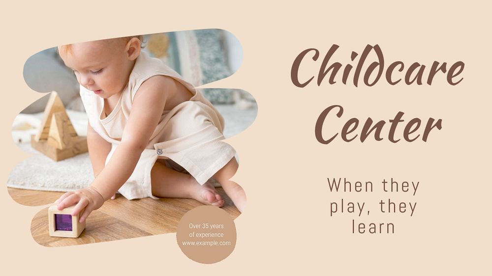 Childcare center blog banner template, editable text