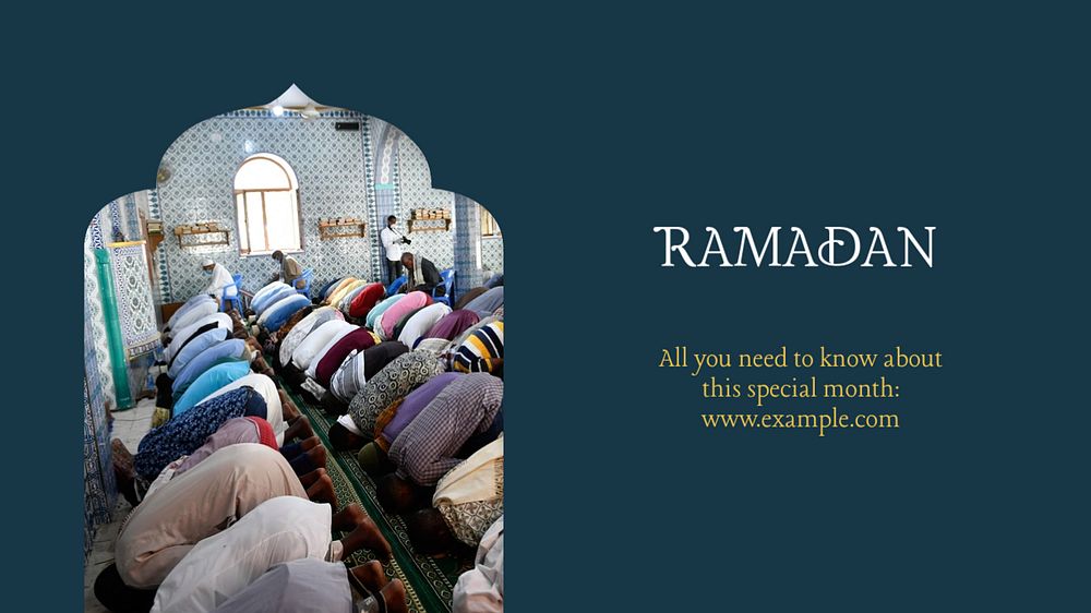 Ramadan blog banner template, editable text