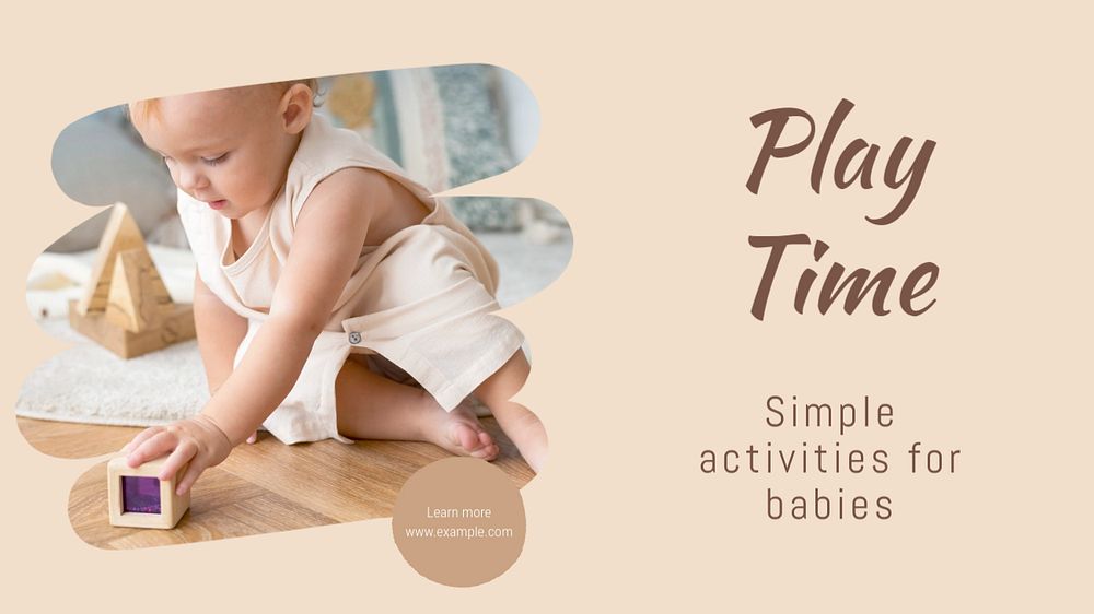 Play time blog banner template, editable text