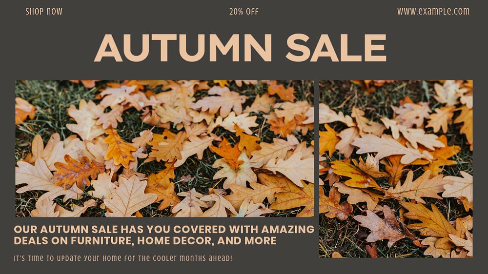 Autumn sale season blog banner template, editable text