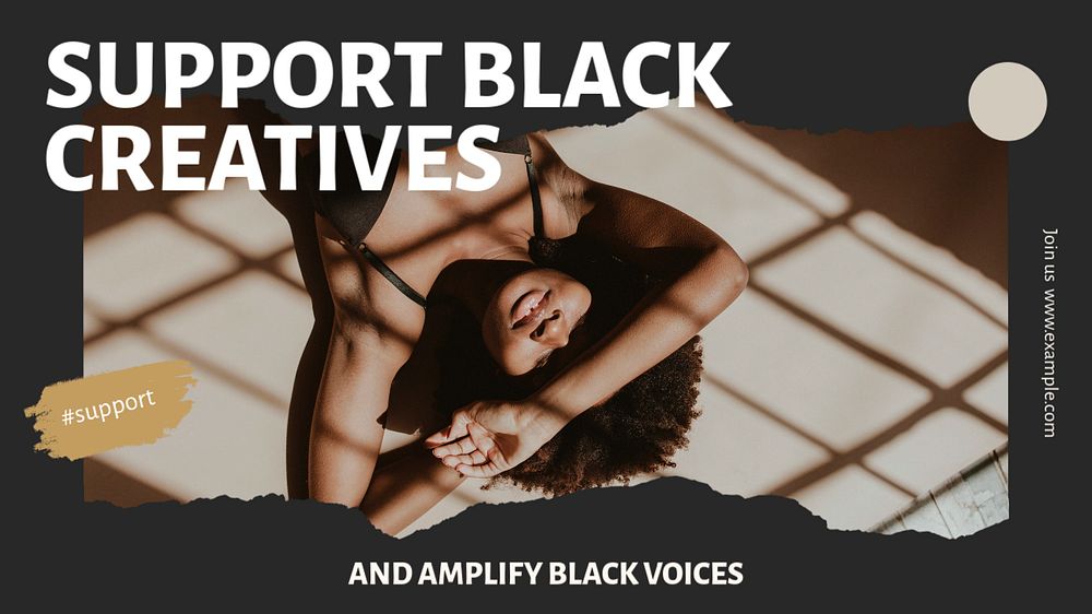 Support black creatives blog banner template, editable text