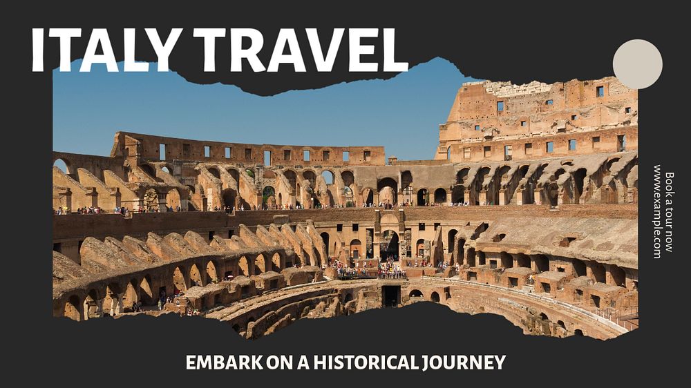 Italy travel blog banner template, editable text