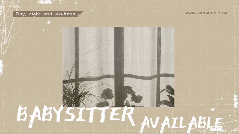 Babysitter available blog banner template, editable text