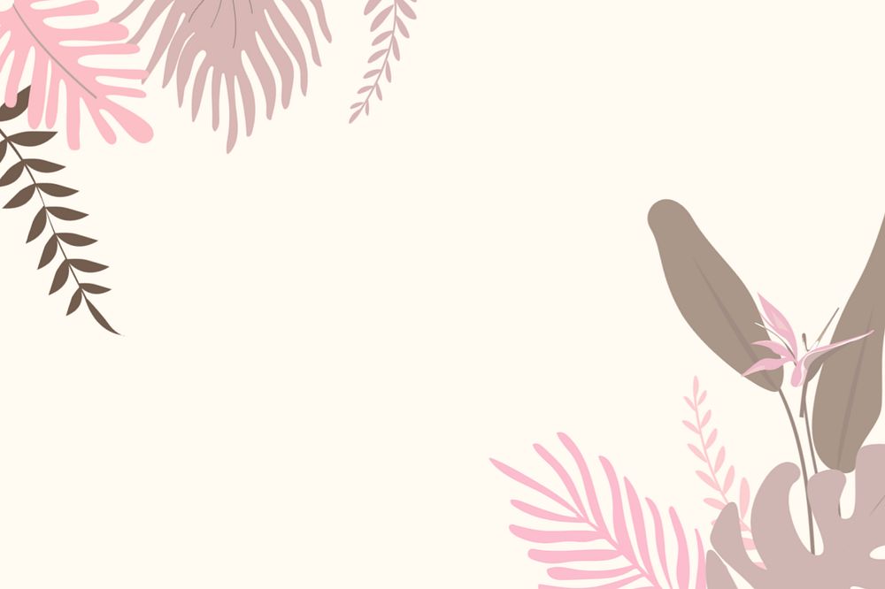 Pink pastel summer tropical background, editable beige design