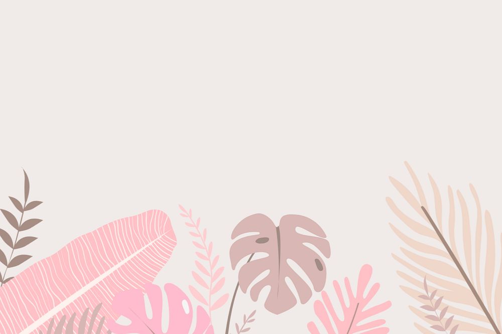 Pink pastel summer tropical background, editable beige design