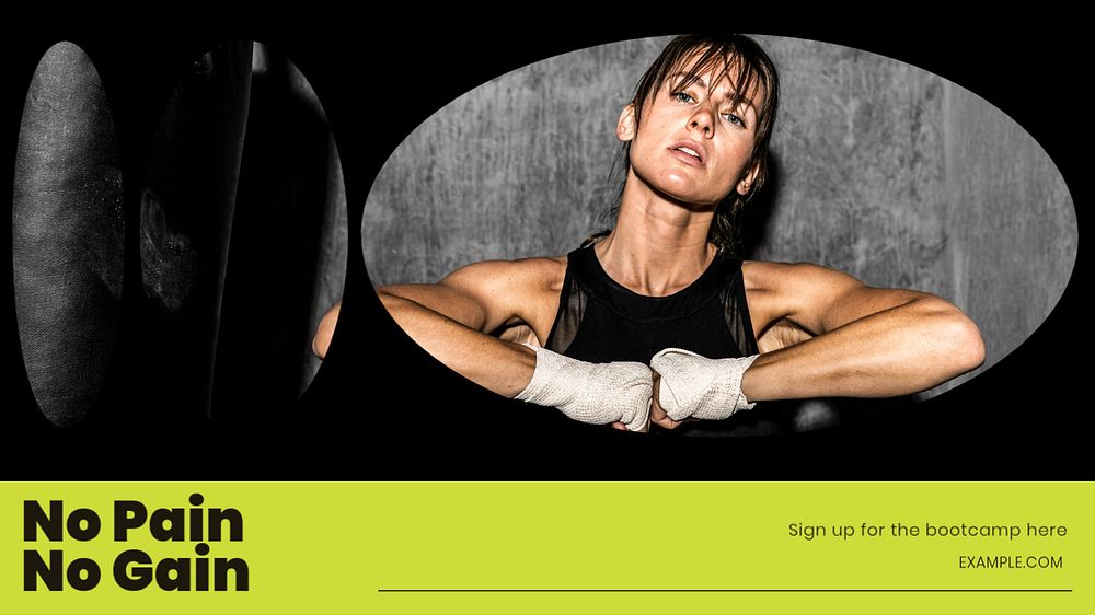 Active sports class blog banner template, editable text