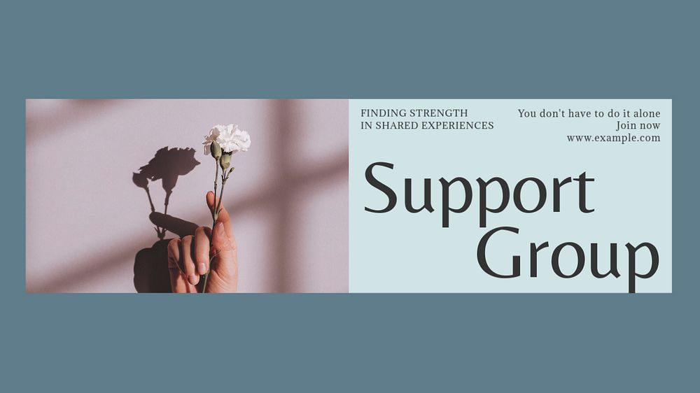 Support group blog banner template, editable text