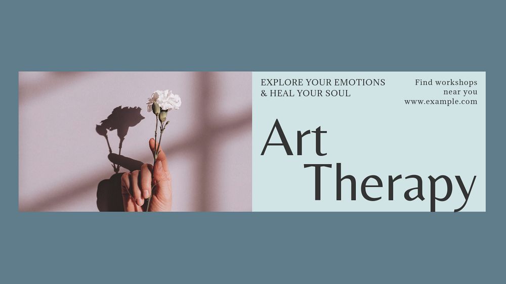 Art therapy blog banner template, editable text