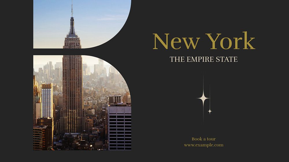 New york blog banner template, editable text