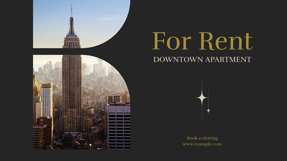 For rent blog banner template, editable text