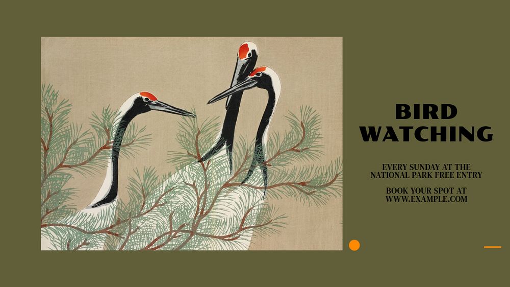 Bird watching blog banner template, editable text