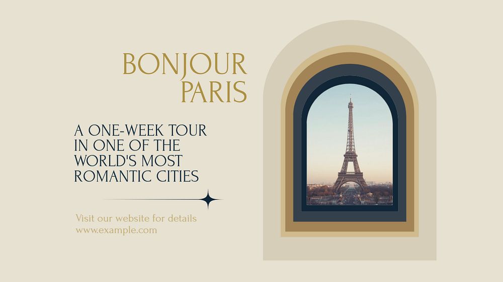 Paris travel blog banner template, editable text