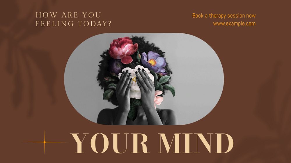 Mental health blog banner template, editable text