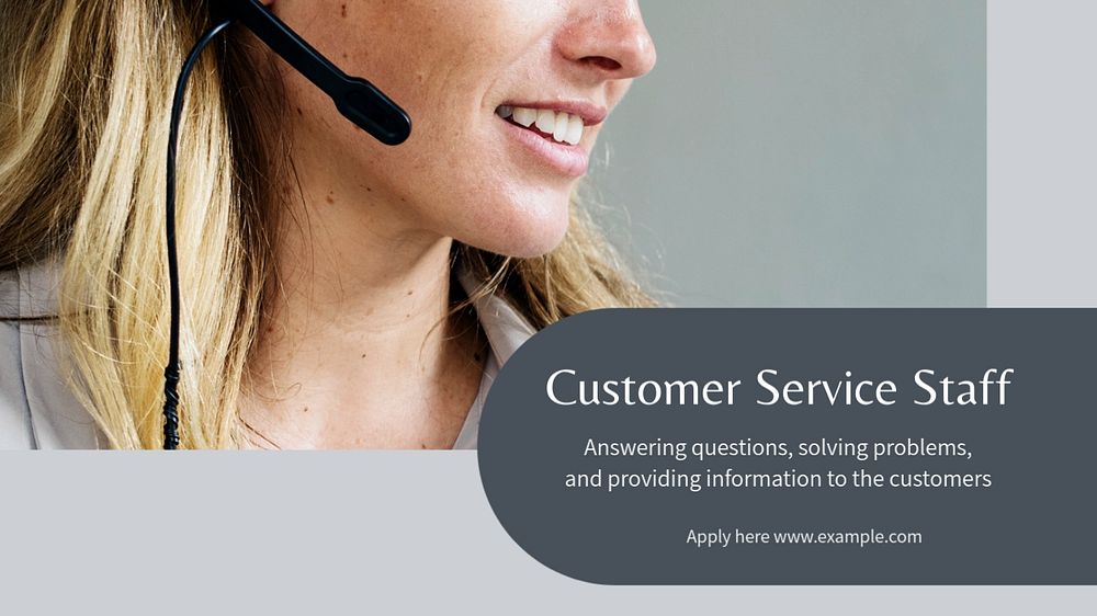 Customer service staff blog banner template, editable text