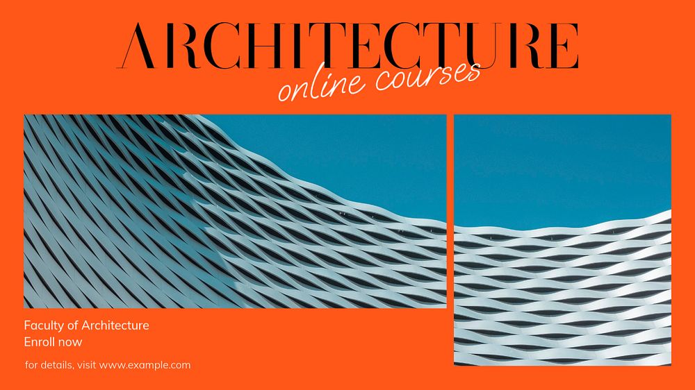 Architecture, online degrees blog banner template, editable text