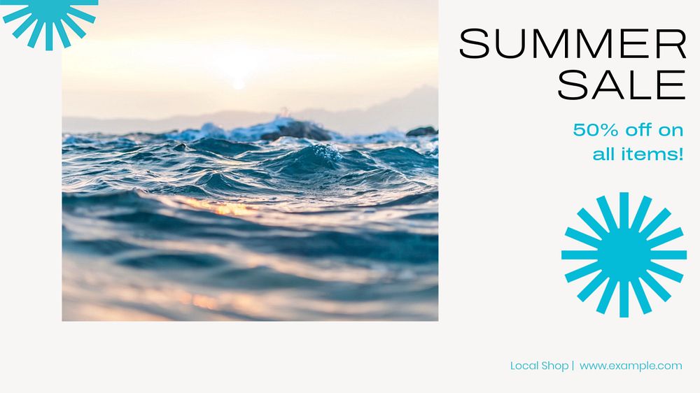 Summer sale blog banner template, editable text