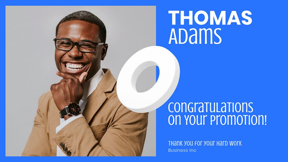 Congrats on promotion blog banner template, editable text