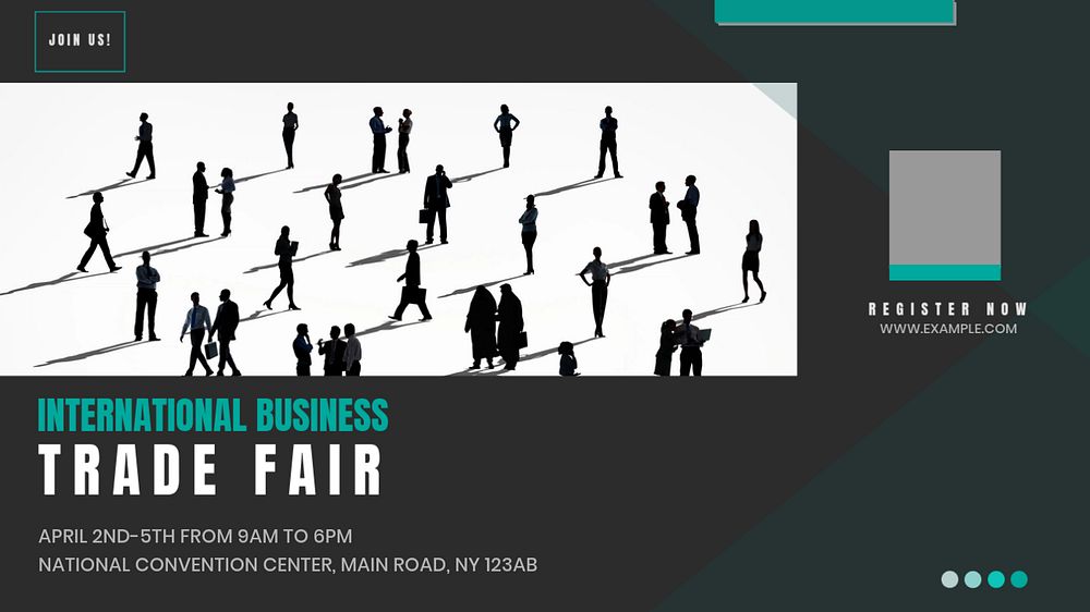 Business trade fair blog banner template, editable text