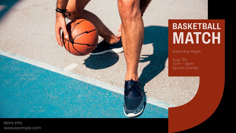 Basketball match blog banner template, editable text