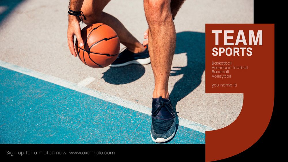 Team sports blog banner template, editable text