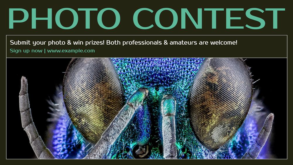 Photo contest blog banner template, editable text