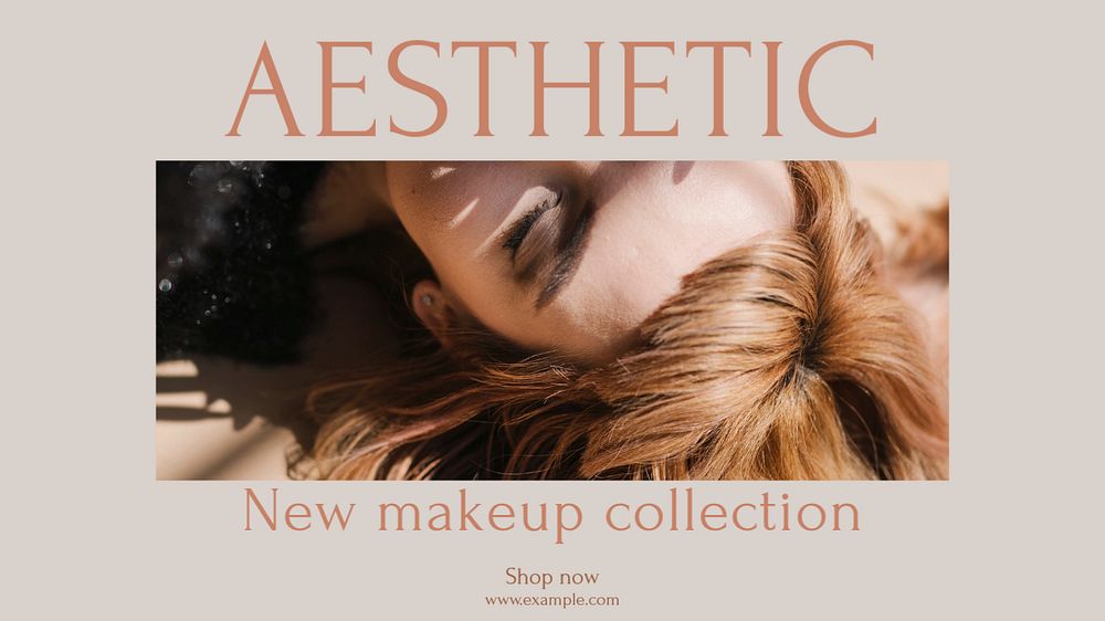 Aesthetic makeup blog banner template, editable text