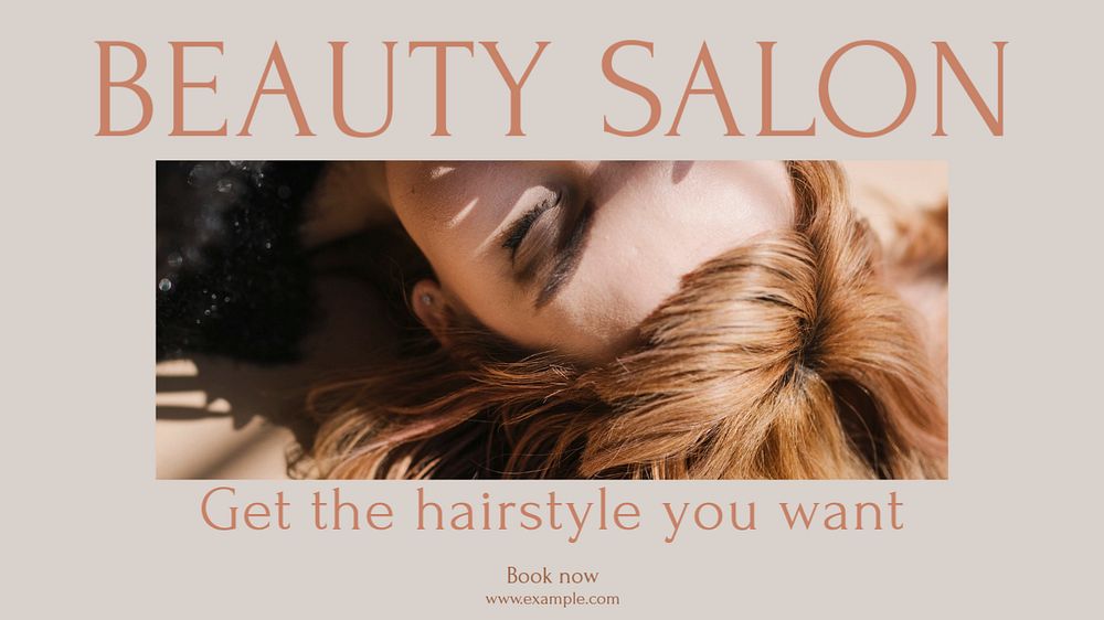 Beauty salon blog banner template, editable text