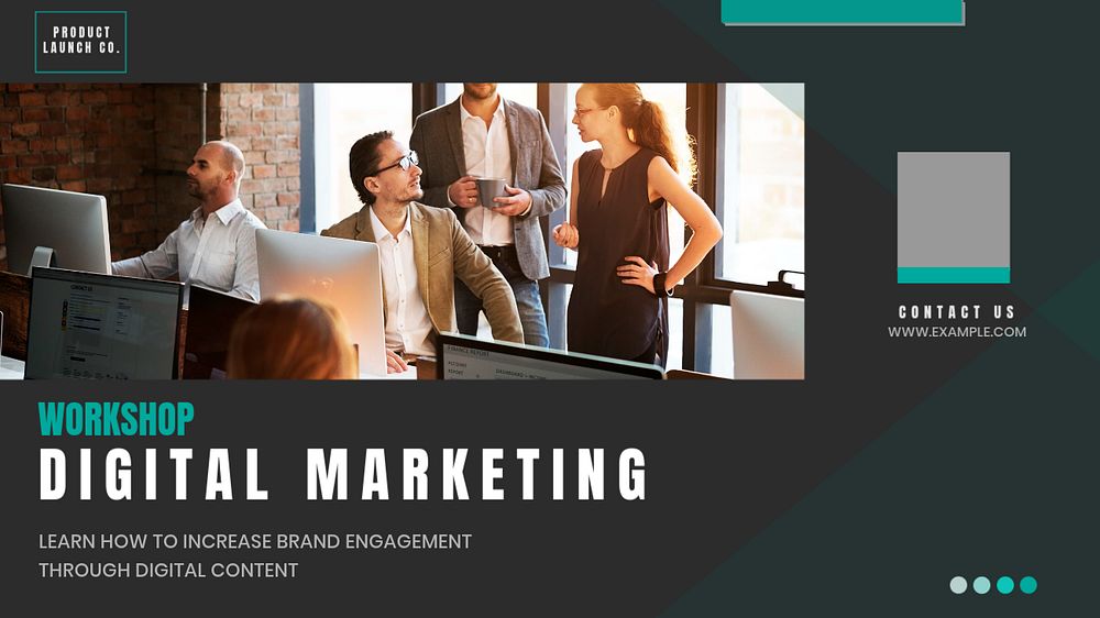 Digital marketing workshop blog banner template, editable text