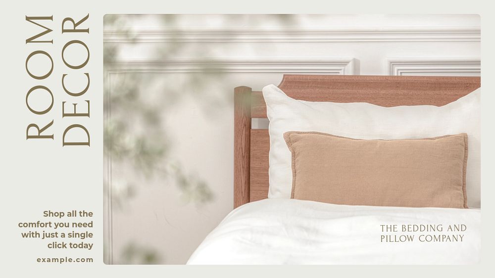 Room decoration blog banner template, editable text