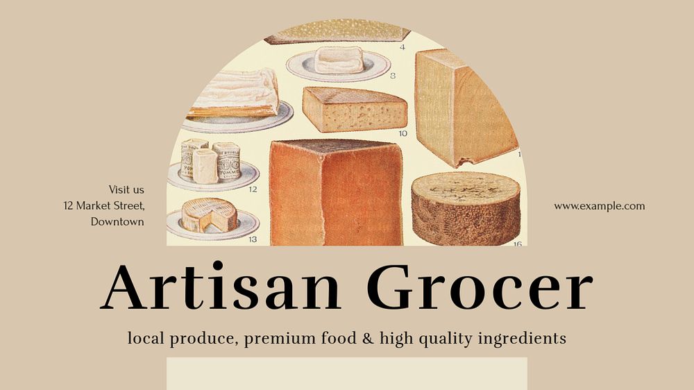 Artisan grocer blog banner template, editable text