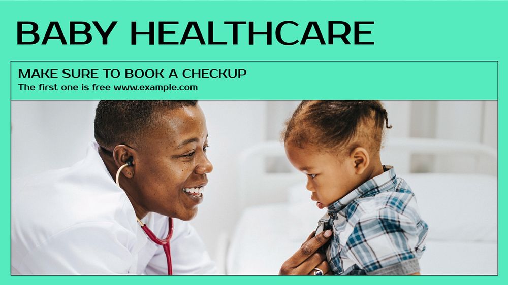 Baby healthcare blog banner template, editable text