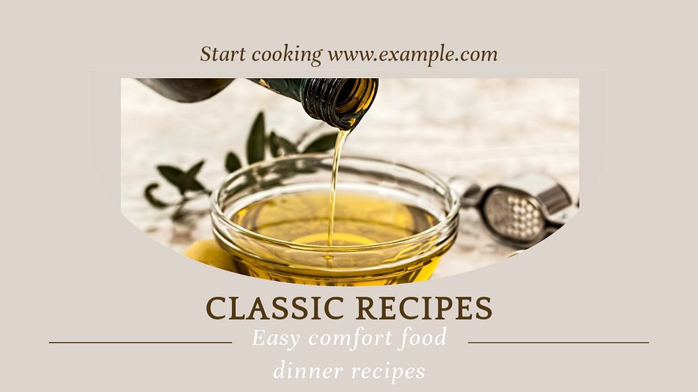 Food recipes blog banner template, editable text