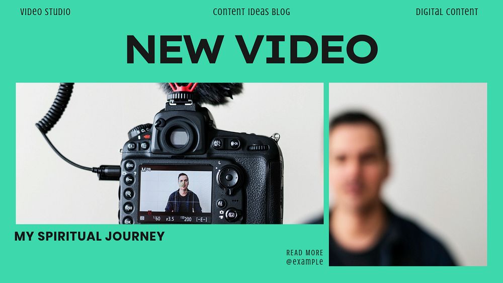 New video blog banner template, editable text