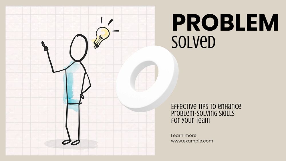 Problem solved blog banner template, editable text