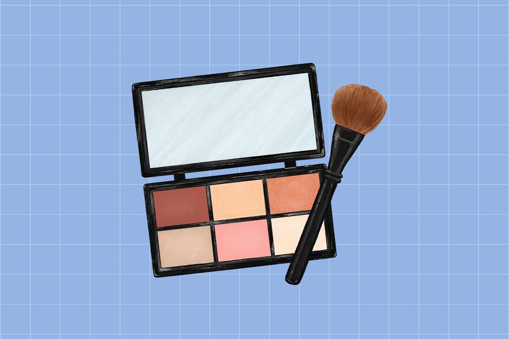 Makeup palette, cosmetic background, editable design