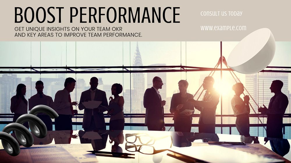 Team performance blog banner template, editable text