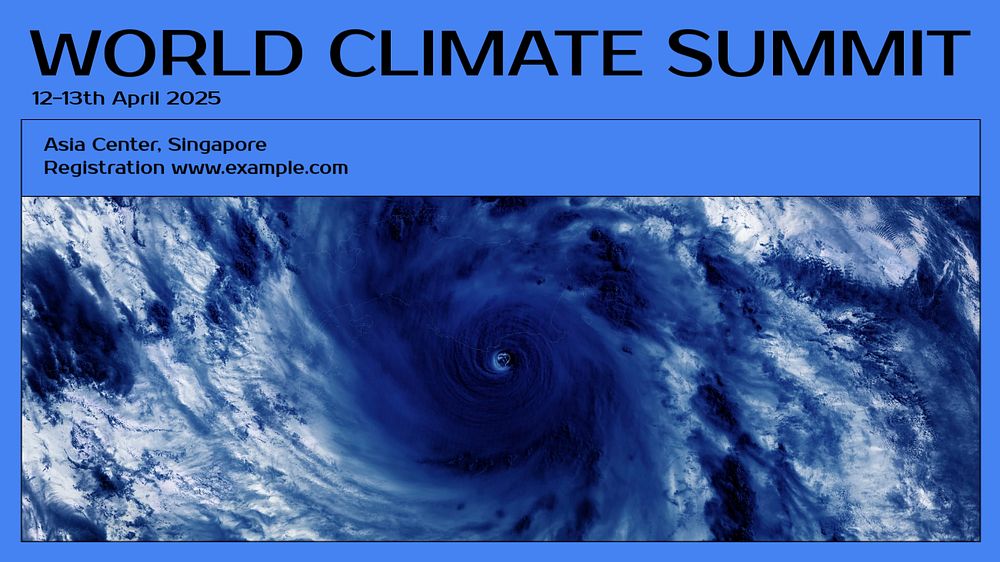 World climate summit blog banner template, editable text