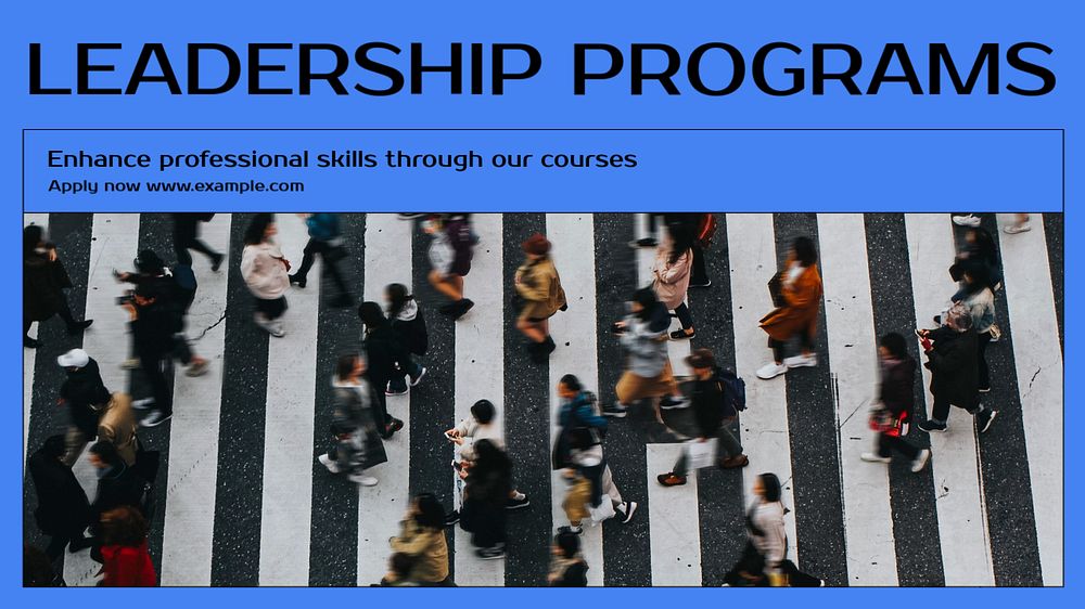 Leadership programs blog banner template, editable text