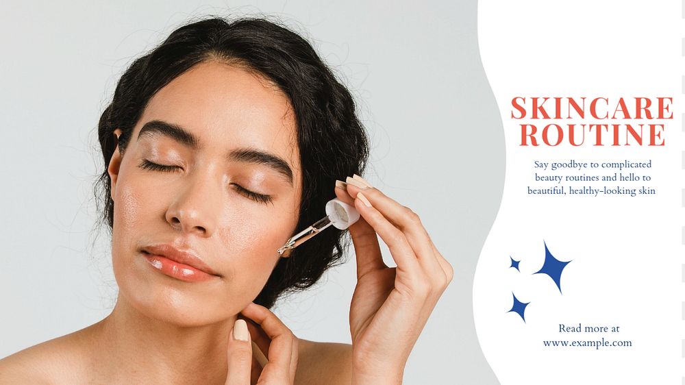 Skincare routine blog banner template, editable text