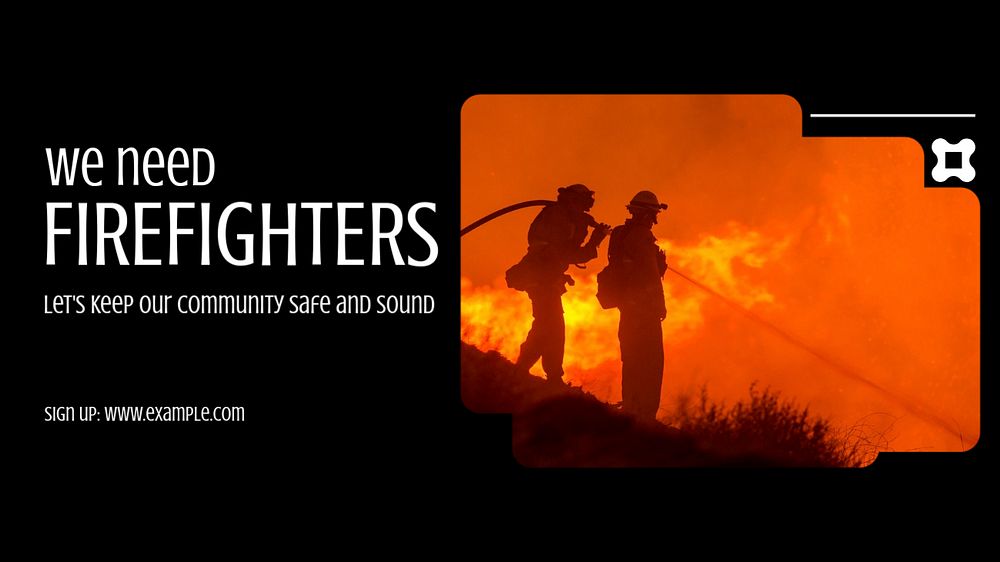 We need firefighters blog banner template, editable text