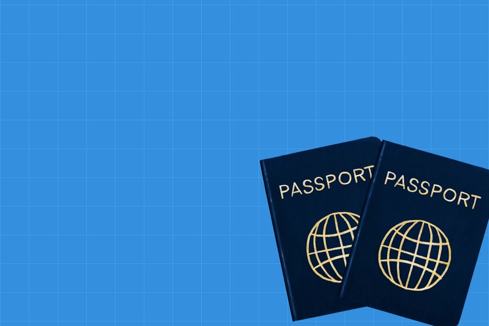 Passport, traveling abroad background, editable design