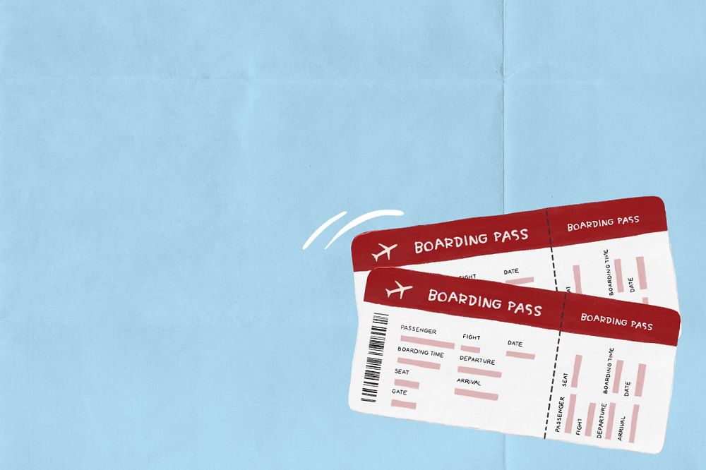 Boarding pass, traveling background, editable design