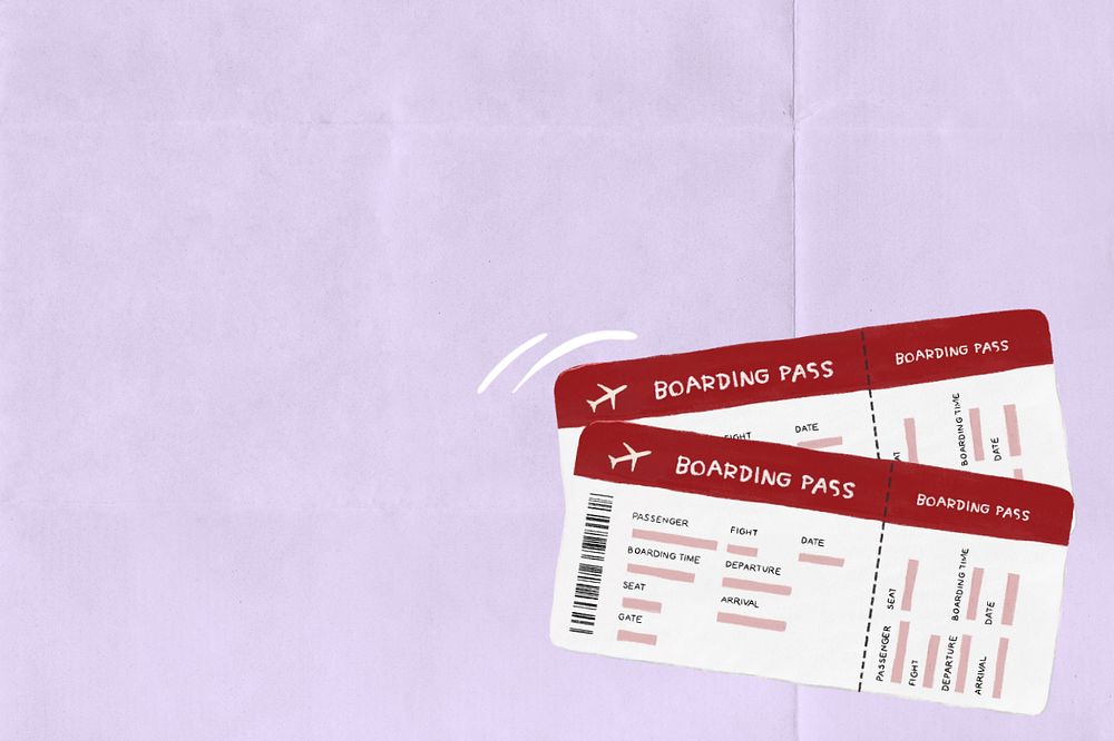 Boarding pass, traveling background, editable design