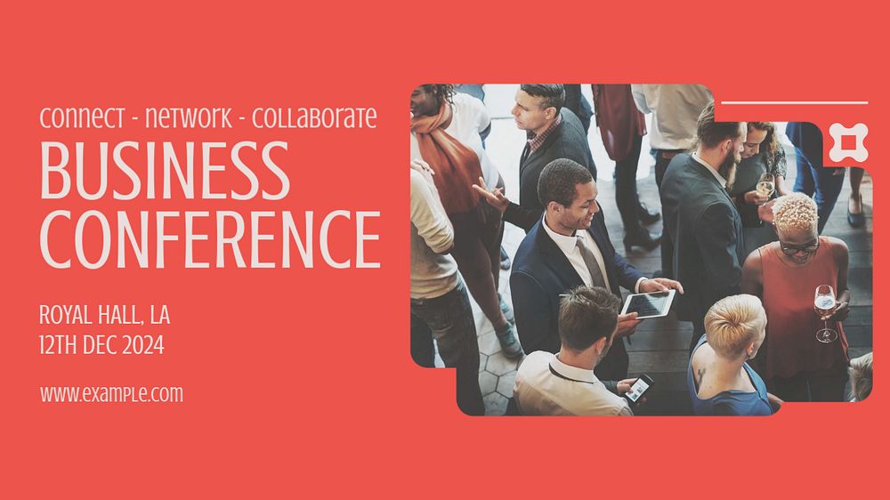 Business conference blog banner template, editable text