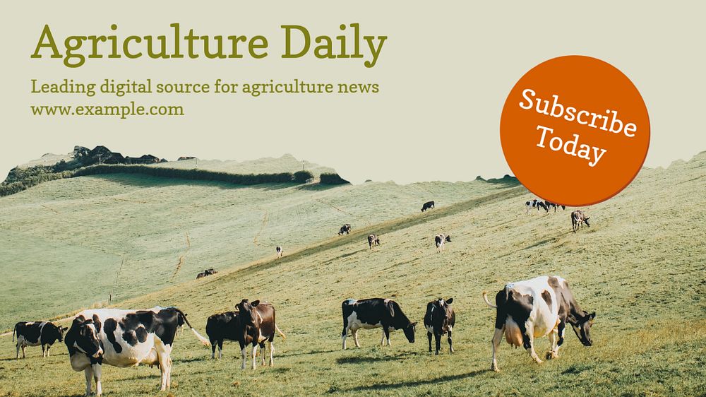 Agriculture daily blog banner template, editable text