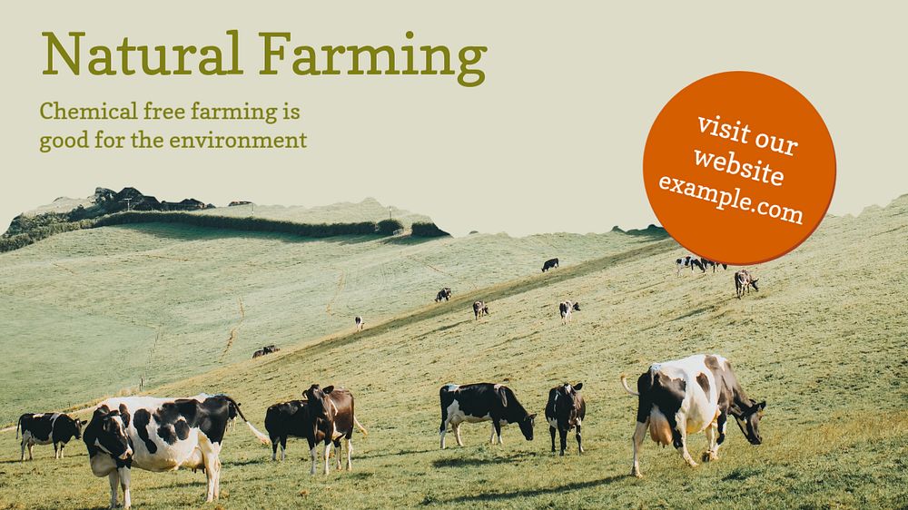 Organic farming blog banner template, editable text